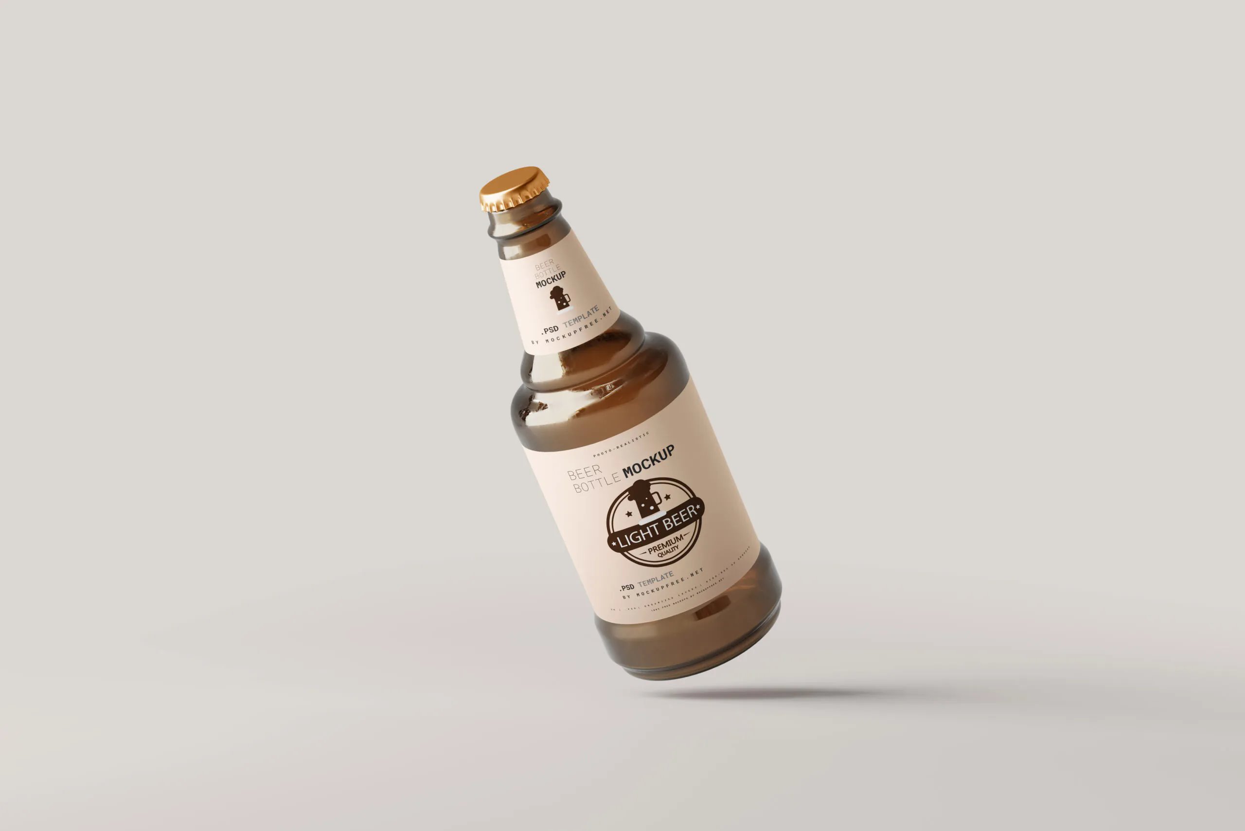 5 Stubby Beer Bottle Mockups in Different Visions FREE PSD