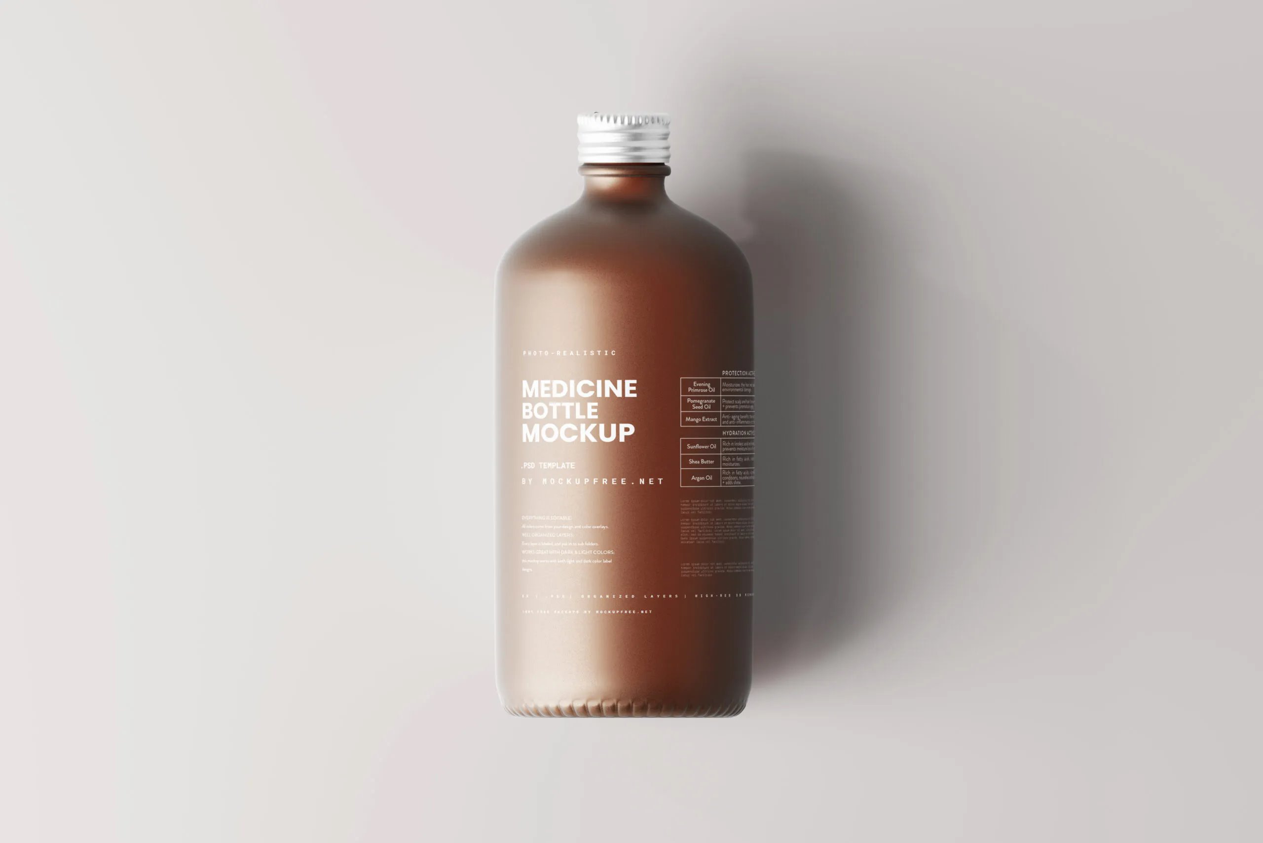 6 Frosted Amber Glass Large Bottle Mockups in Different Sights FREE PSD