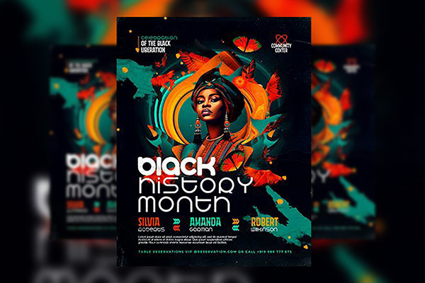 Artistic Black History Month Flyer Template FREE PSD