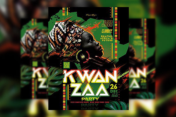 Black and Green Kwanzaa Flyer Template FREE PSD