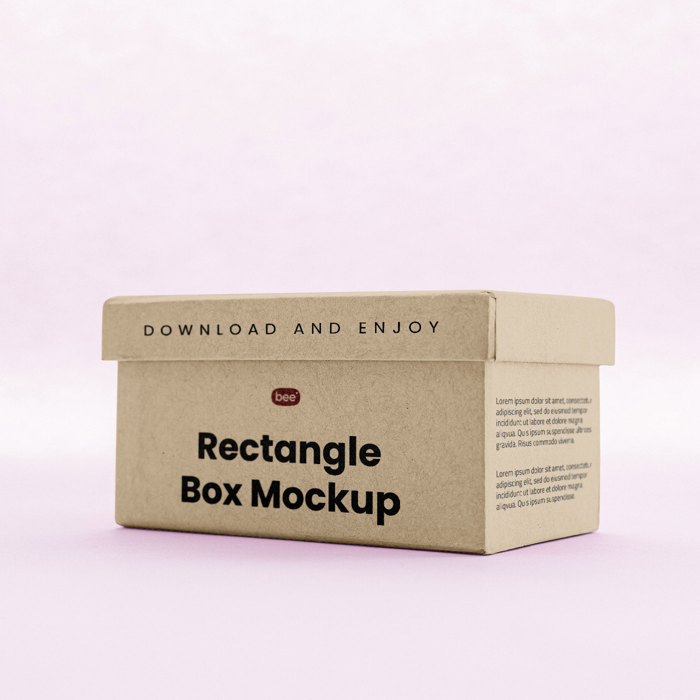 Perspective Sight of Rectangle Paper Box Mockup FREE PSD