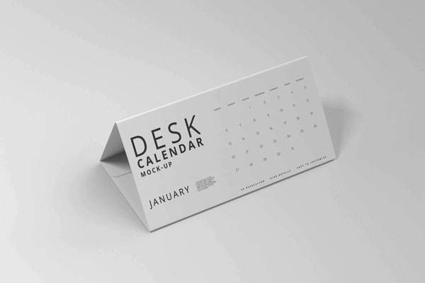 Perspective View of Tent Calendar Mockup FREE PSD
