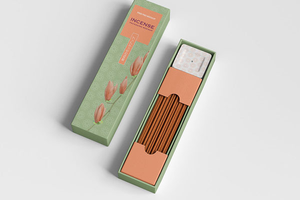 Perspective Vision of Incense Packaging Mockup FREE PSD