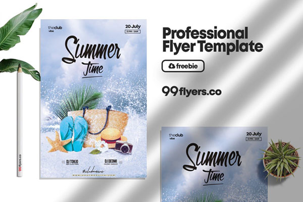 Refreshing Summer Splash Party Flyer Template FREE PSD