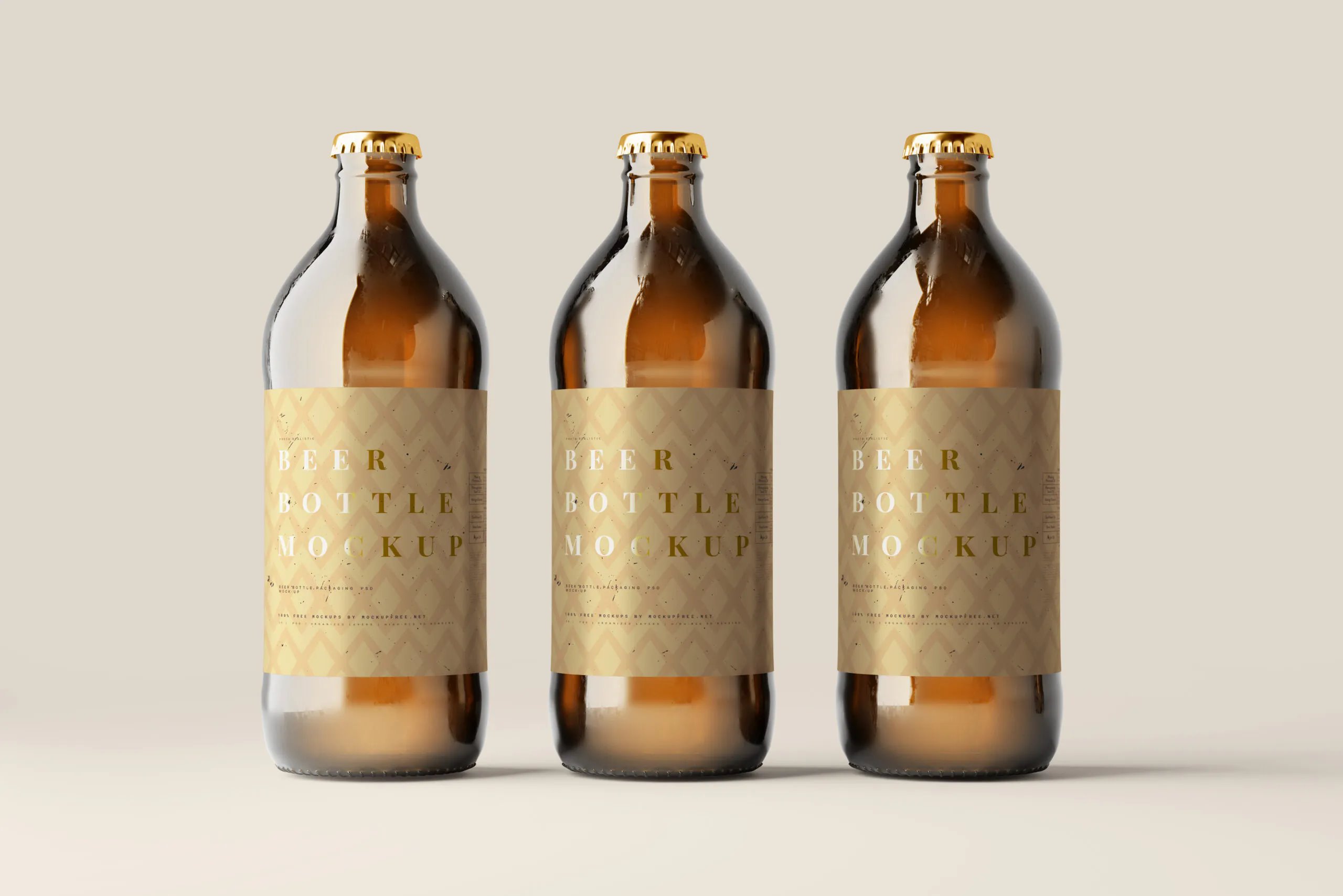 10 Large Beer Bottle Mockups in Different Visions FREE PSD