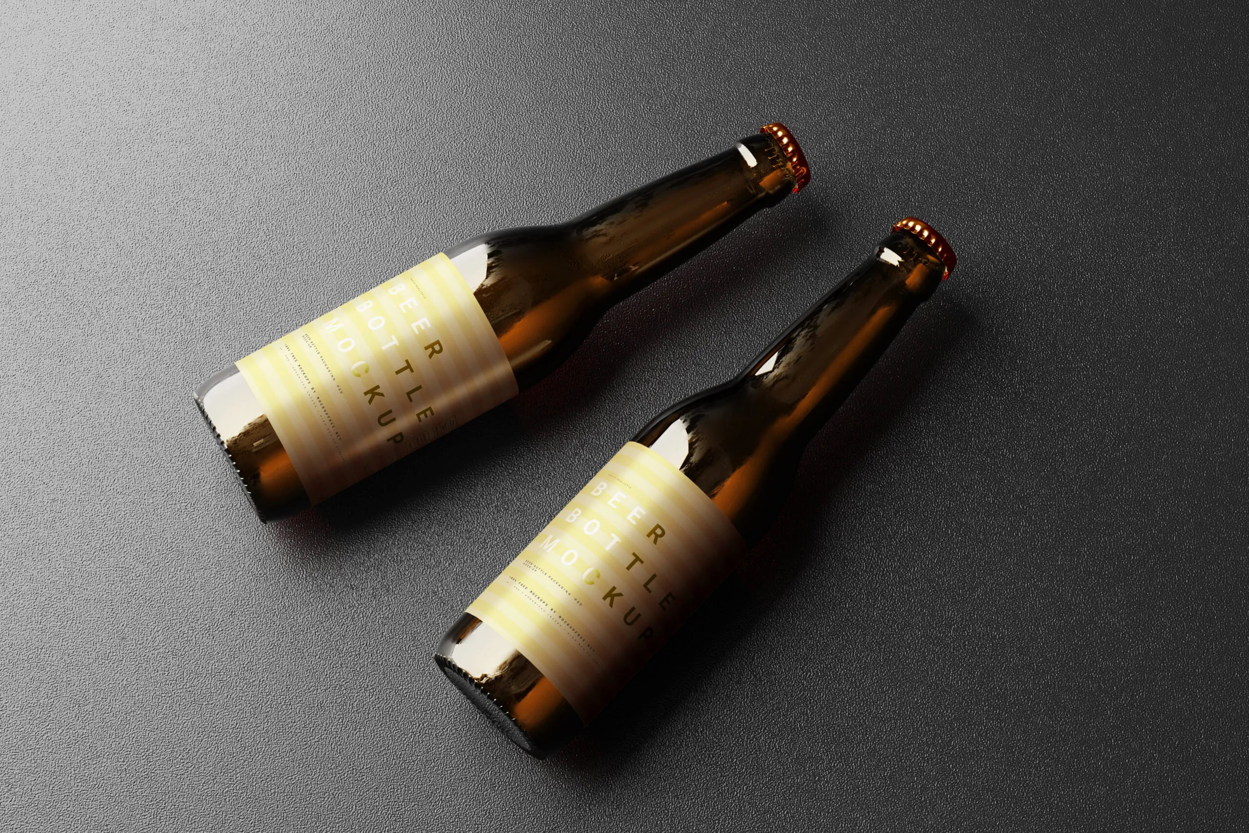 10 Mockups of Slim Beer Bottles in Varied Visions FREE PSD