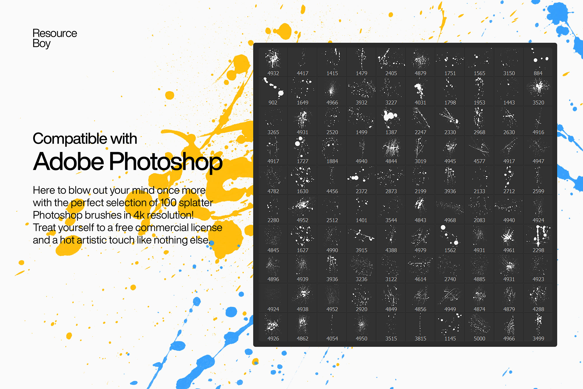 100 Free Splatter Photoshop Brushes - High Resolution