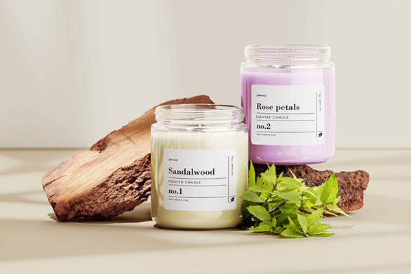 3 Candle Glass Jars Mockups in Varied Shots FREE PSD