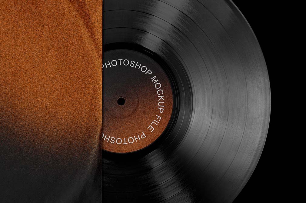 3 Vinyl Record Mockups in Front Sight FREE PSD