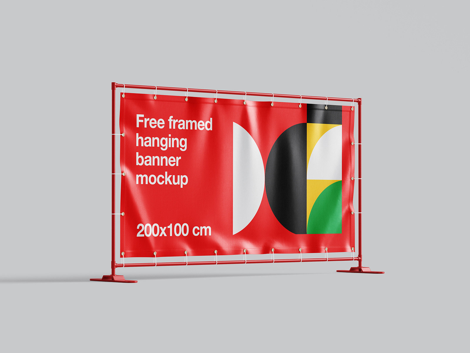 4 Sights of Framed Hanging Banner Mockup FREE PSD