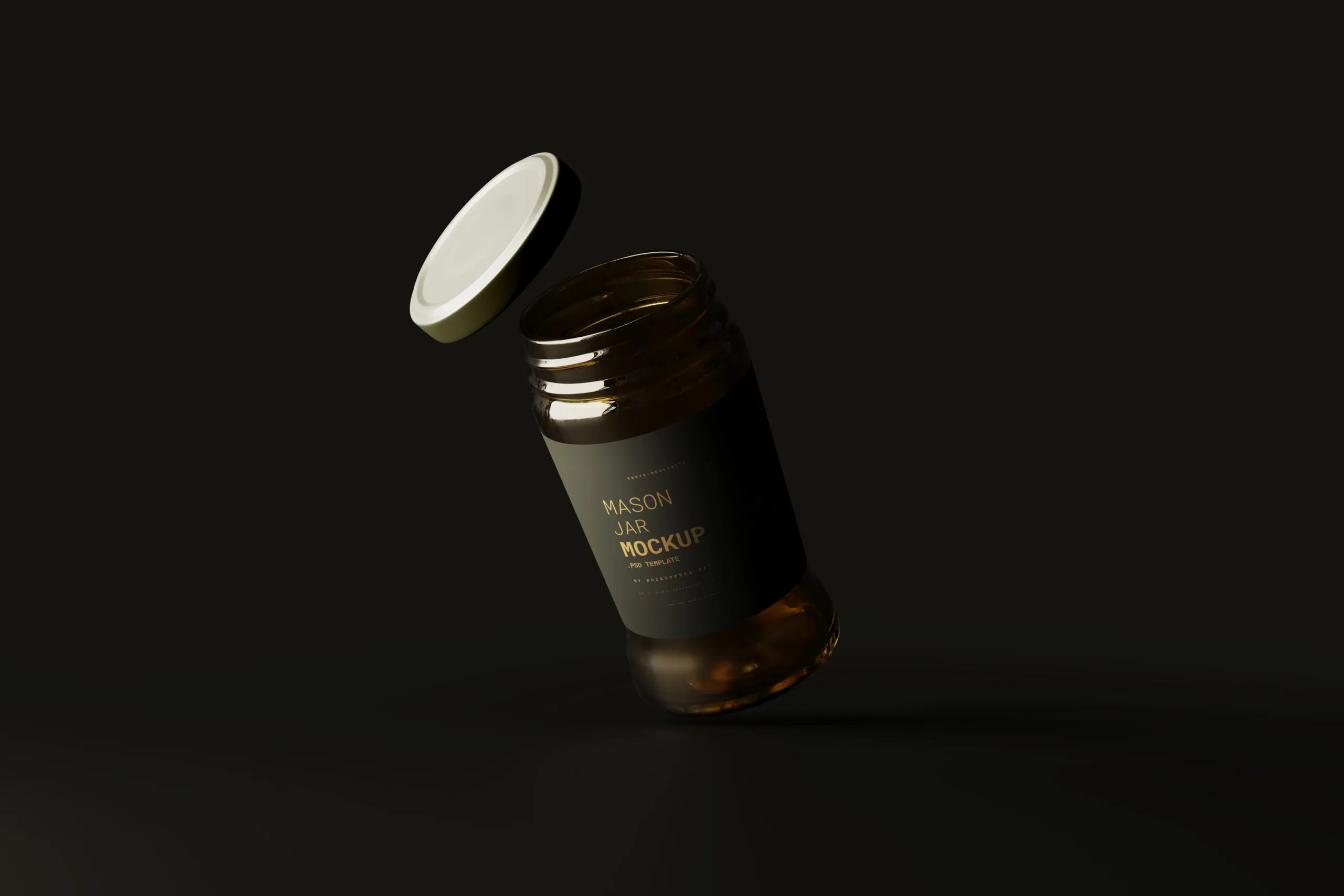 5 Amber Glass Jar Mockups in Distinct Visions FREE PSD