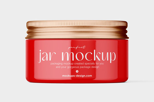5 Jar Mockups with Metallic Lid in Varied Sights FREE PSD