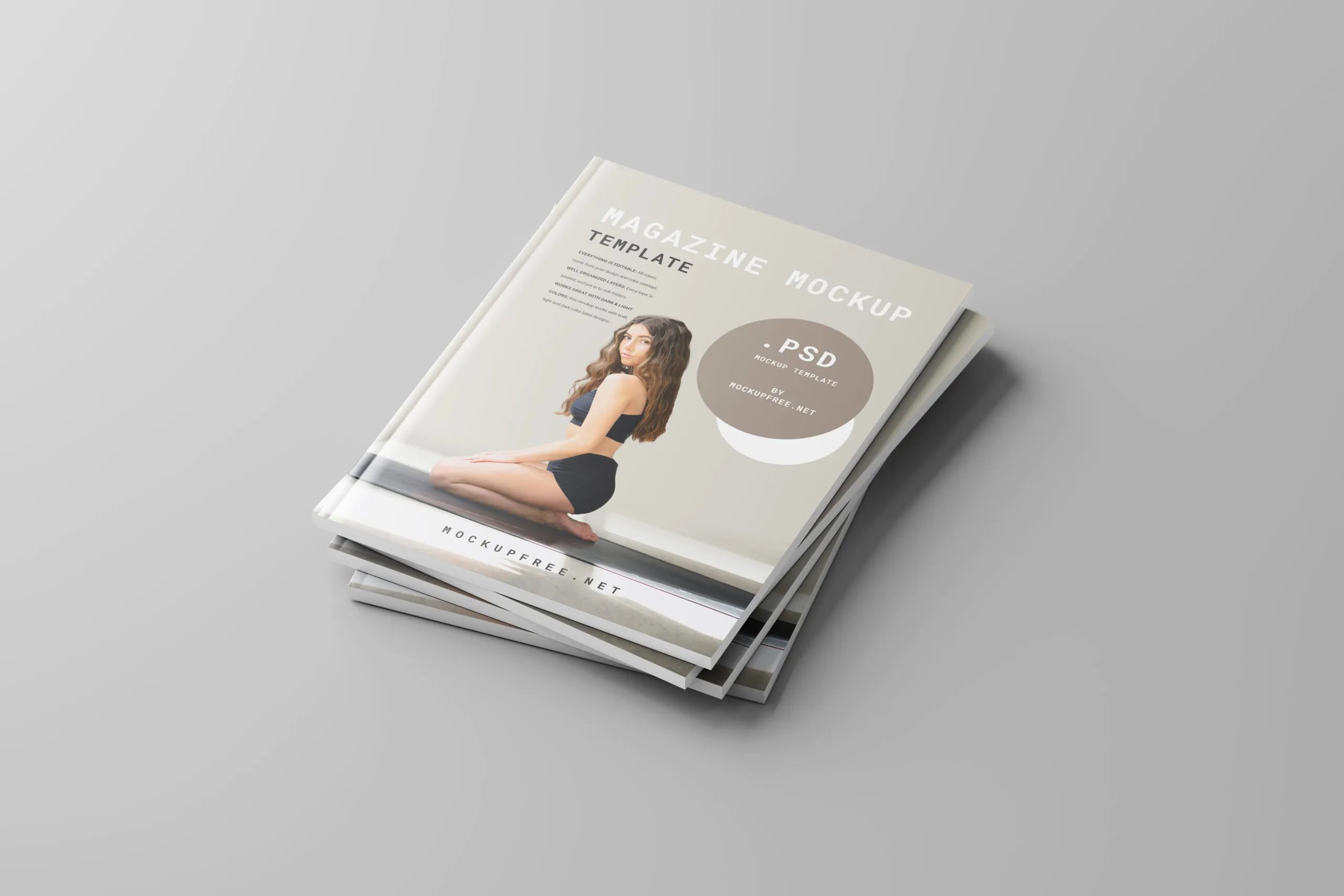 5 Magazine Cover Mockups in Distinct Visions FREE PSD