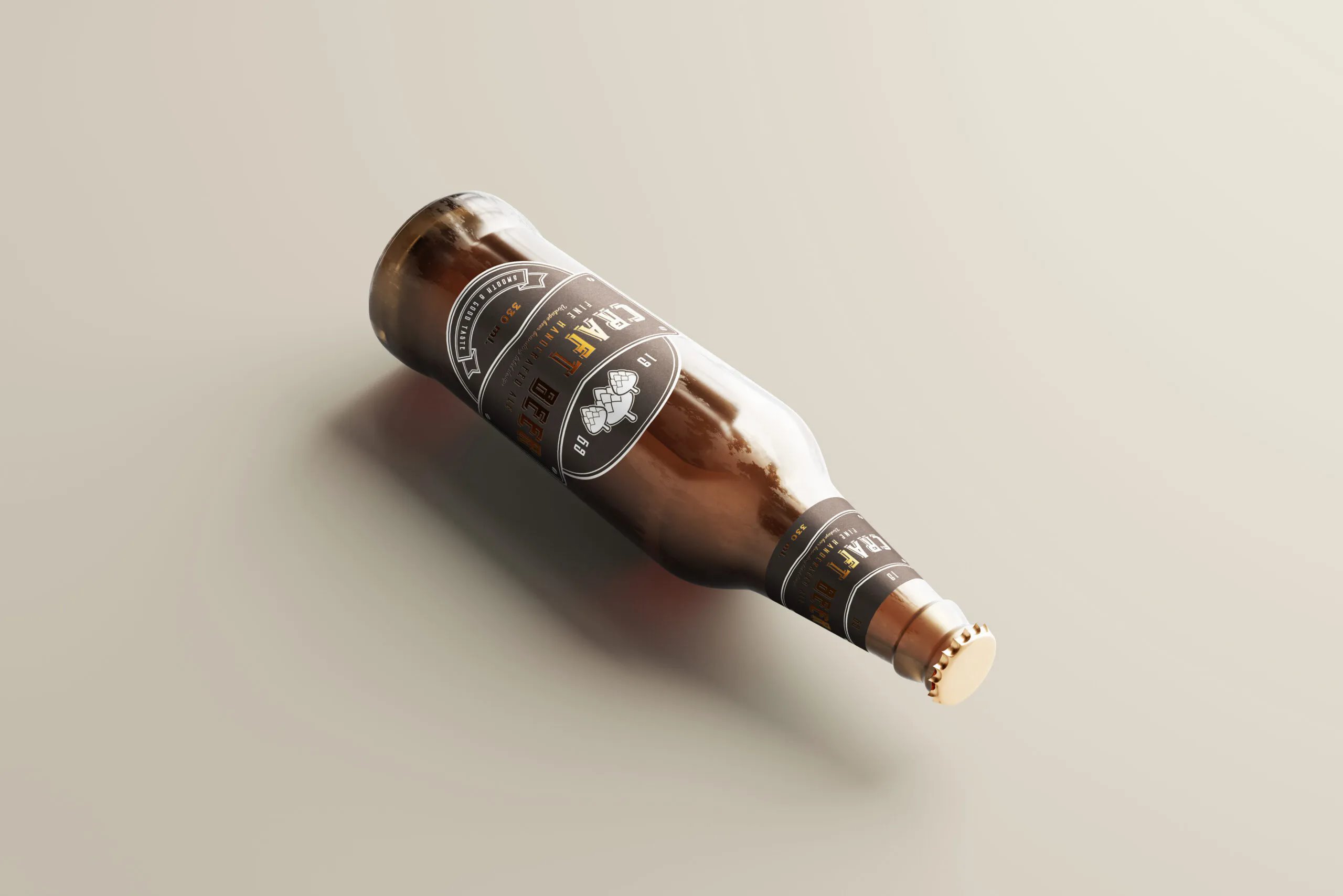 5 Mockups of Beer Bottle in Different Sights FREE PSD
