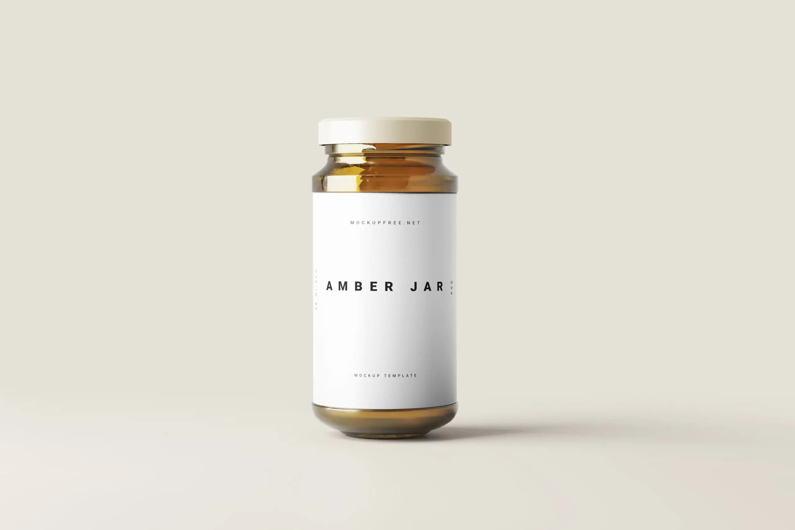 5 Mockups of Large Amber Jars in Varied Visions FREE PSD