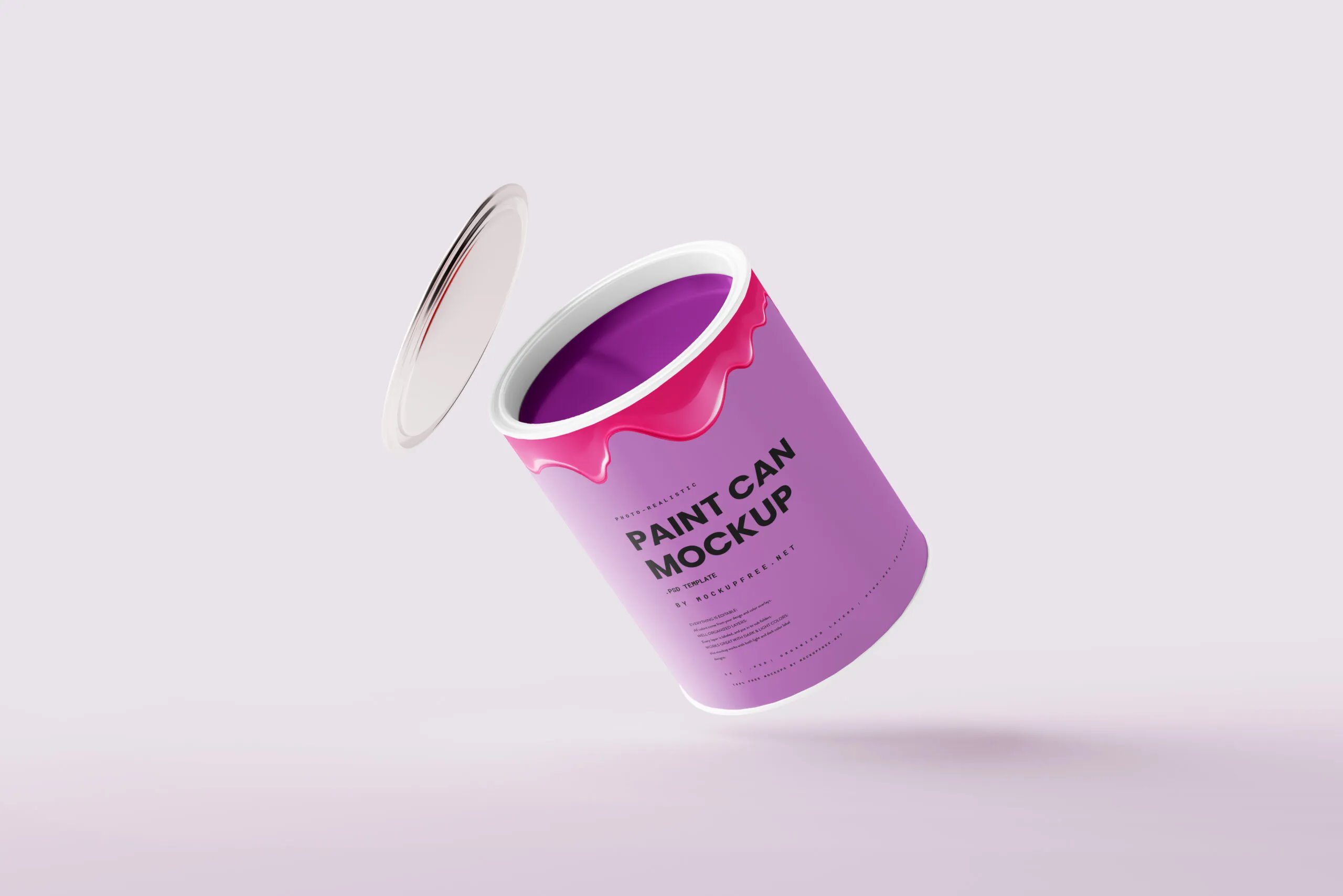 5 Mockups of Paint Can in Distinct Views FREE PSD