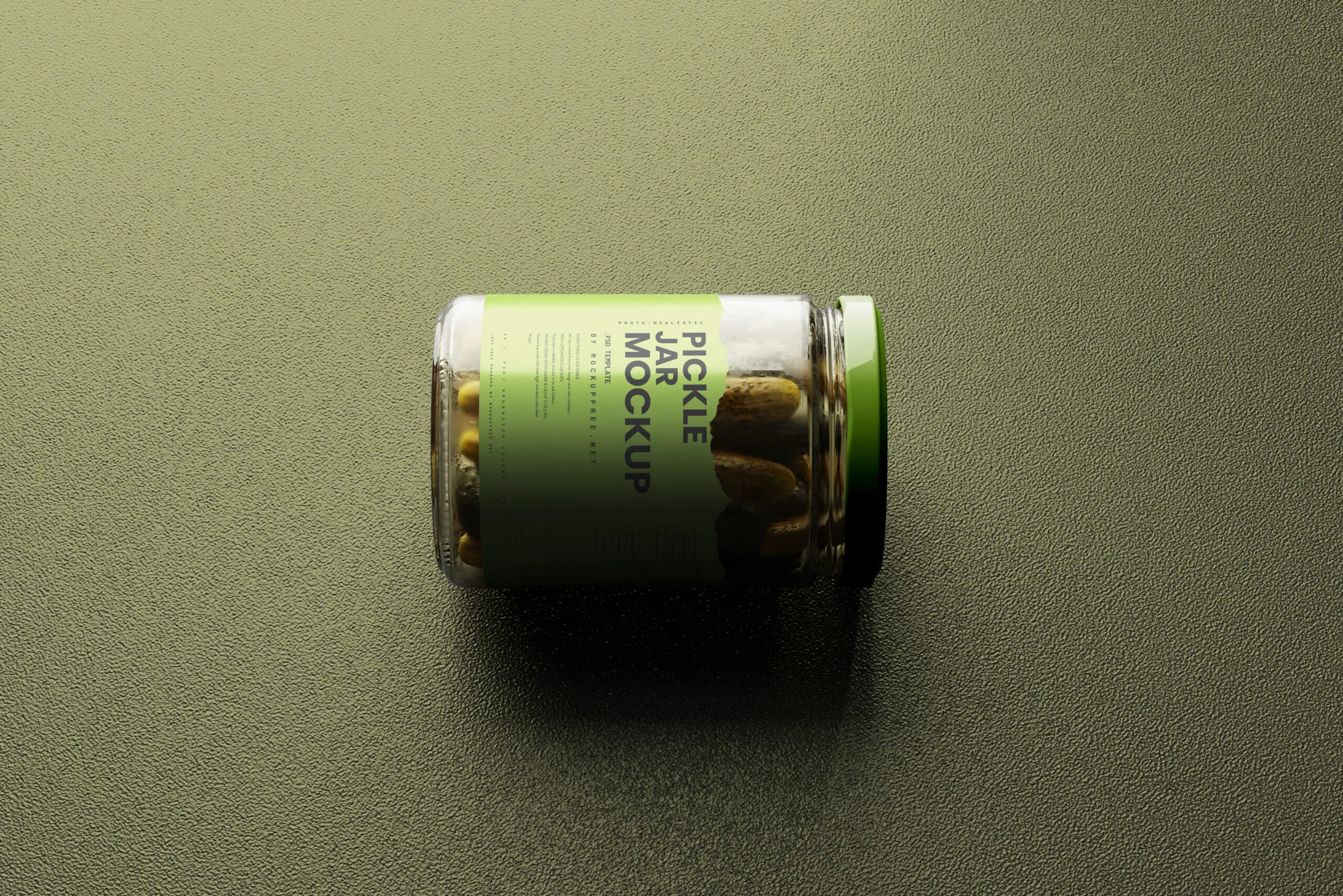 5 Mockups of Pickle Jar in Distinct Visions FREE PSD