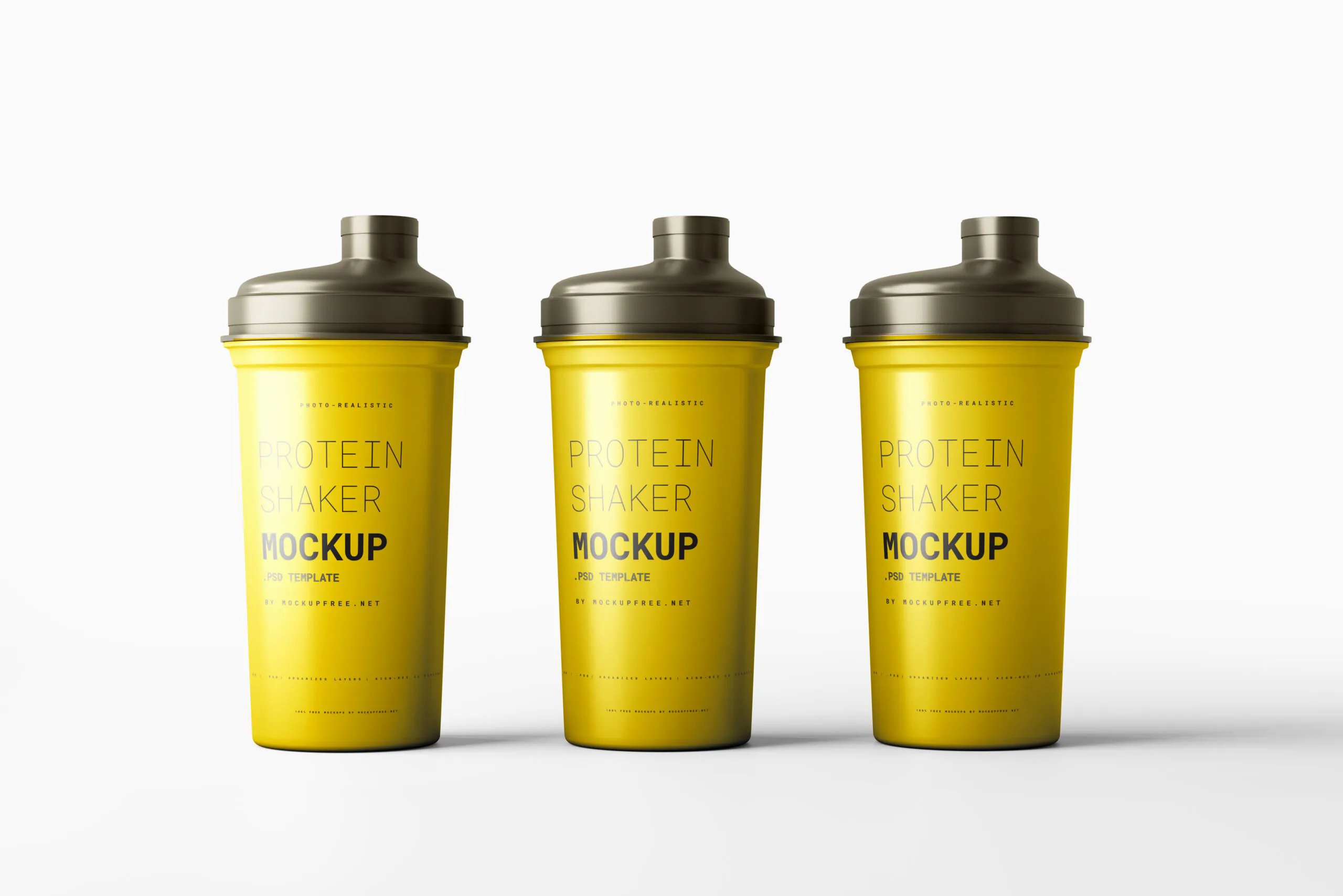 5 Plastic Shaker Bottle Mockups in Varied Views FREE PSD
