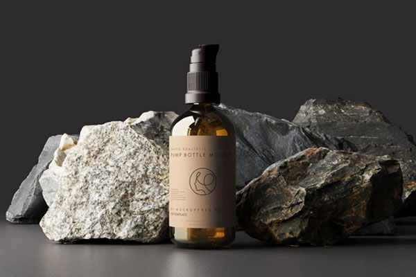 5 Pump Bottle Mockups with Security Cap in Varied Sights FREE PSD