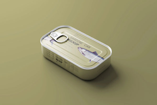 5 Rectangular Sardine Can Mockups in Varied Visions FREE PSD