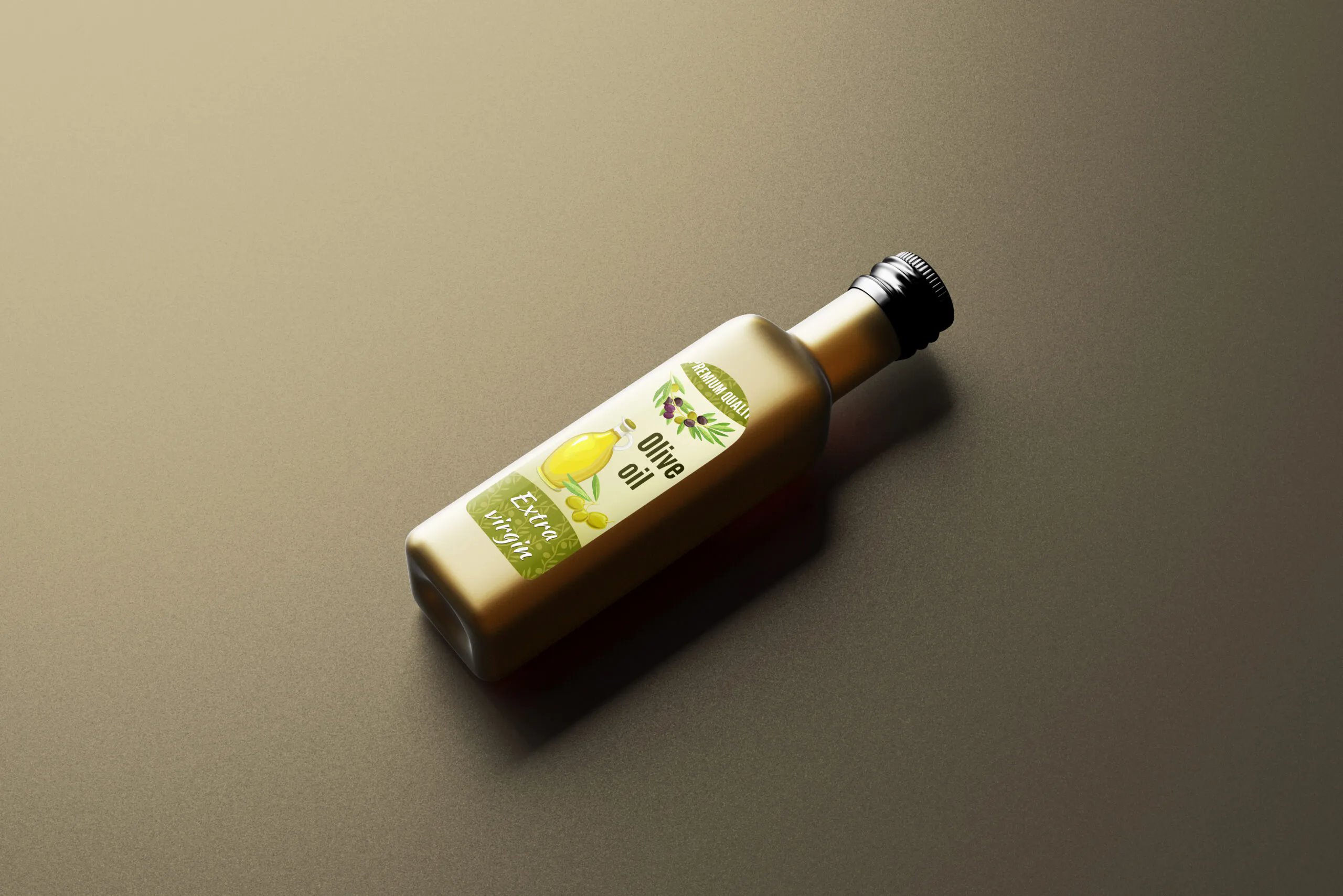 5 Square Cooking Oil Bottle Mockups in Varied Sights FREE PSD