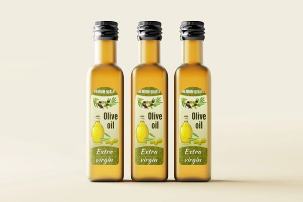 5 Square Cooking Oil Bottle Mockups in Varied Sights FREE PSD