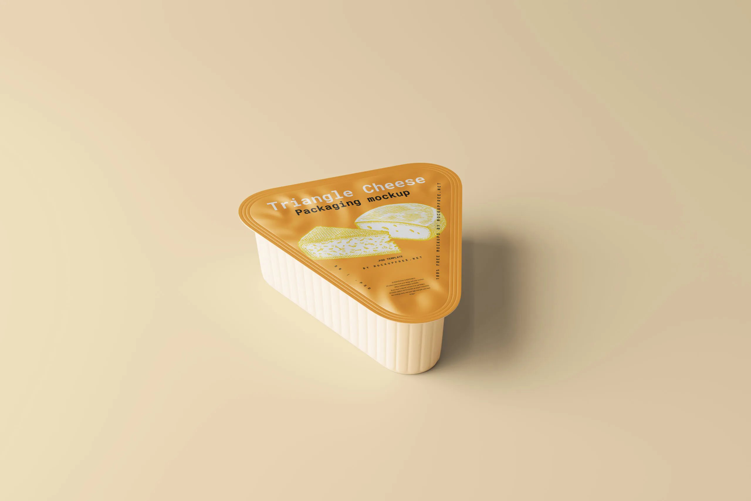 5 Triangle Cheese Packaging Mockups in Different Visions FREE PSD