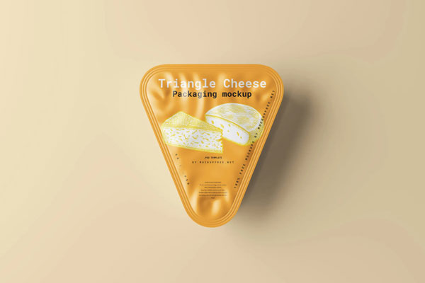 5 Triangle Cheese Packaging Mockups in Different Visions FREE PSD