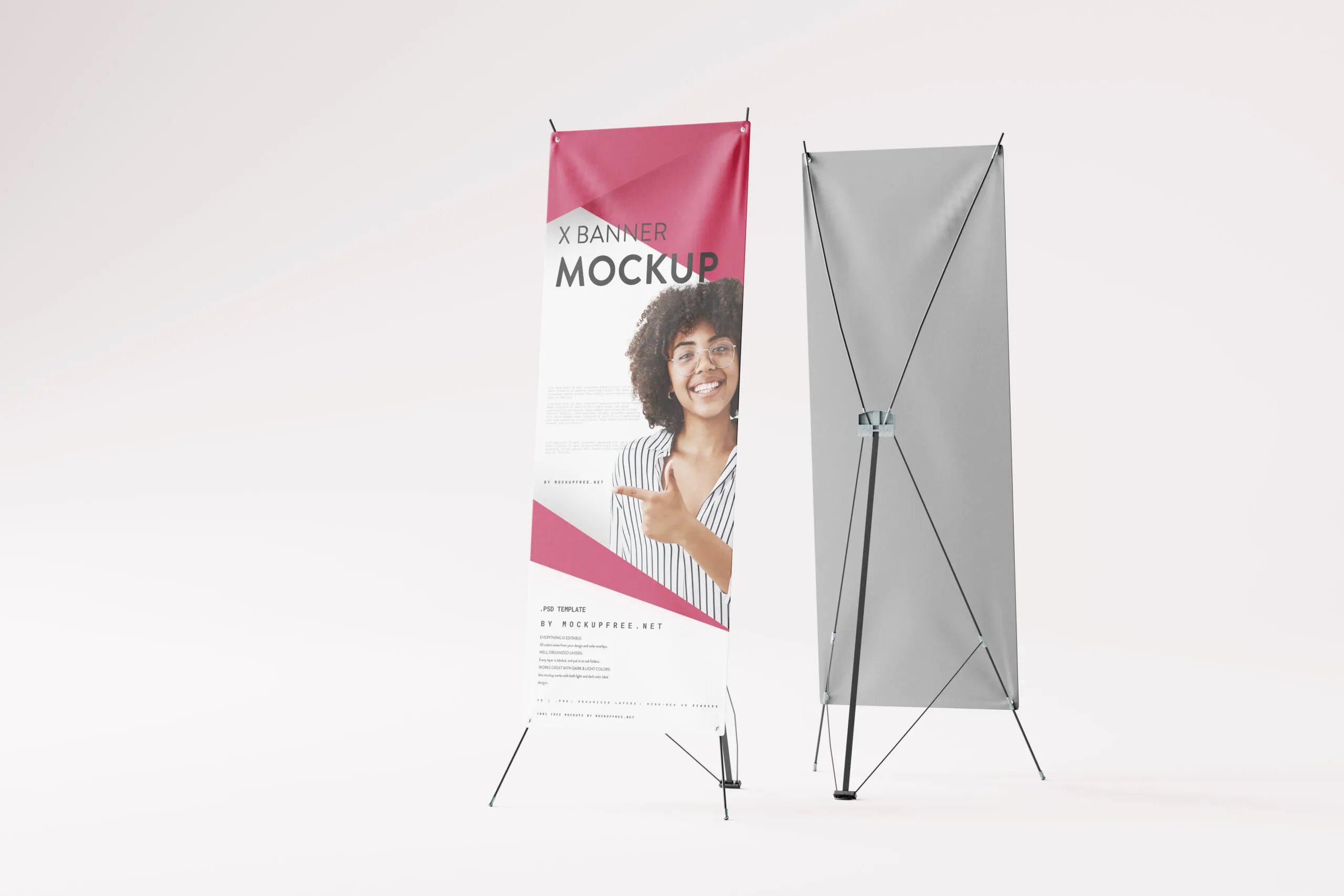 5 X Banner Mockups in Varied Visions FREE PSD