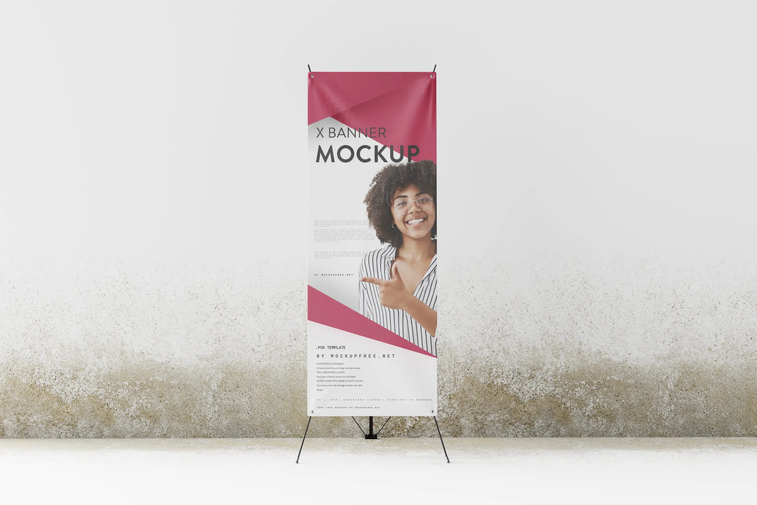 5 X Banner Mockups in Varied Visions FREE PSD