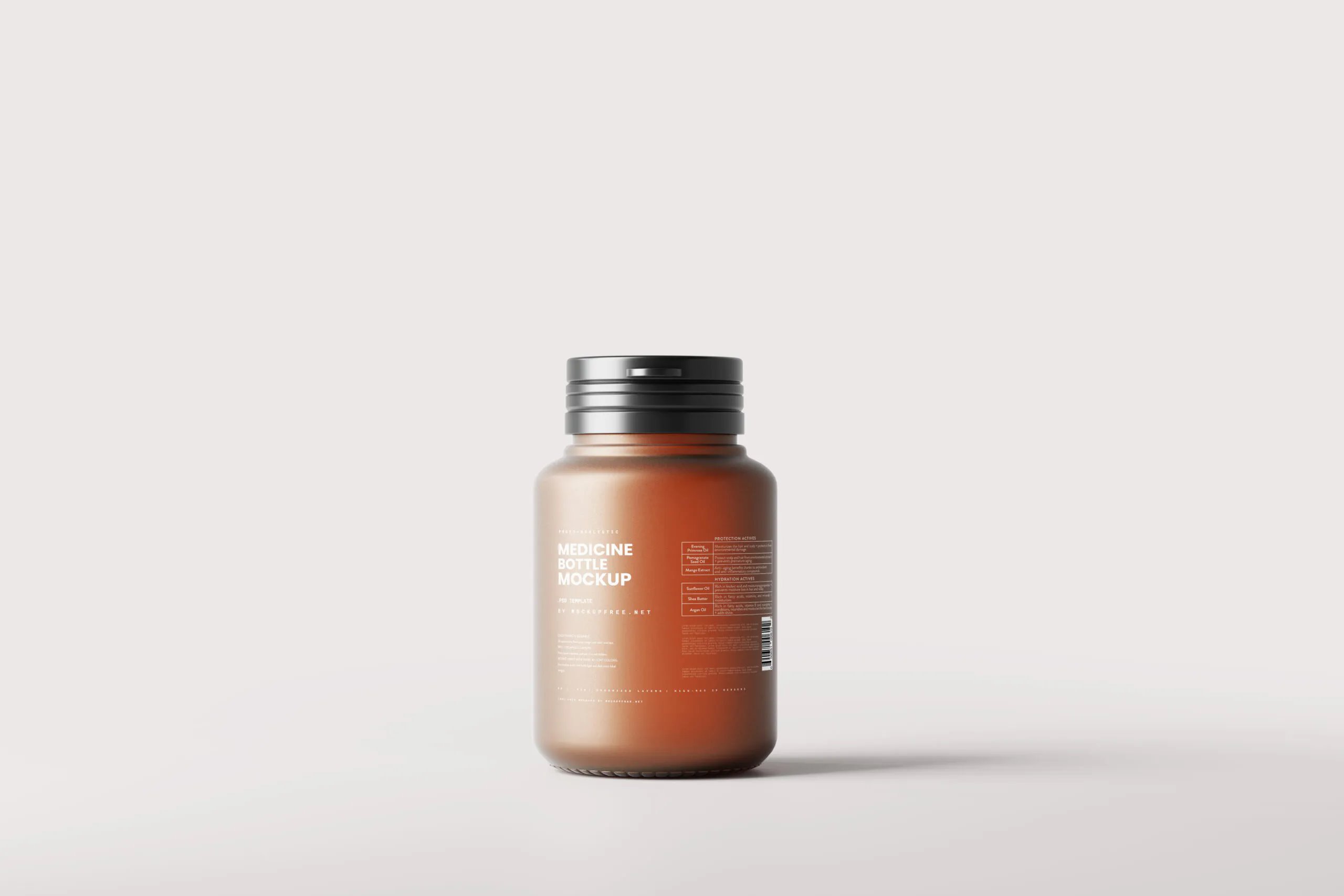 6 Frosted Amber Glass Bottle Mockups in Distinct Sights FREE PSD