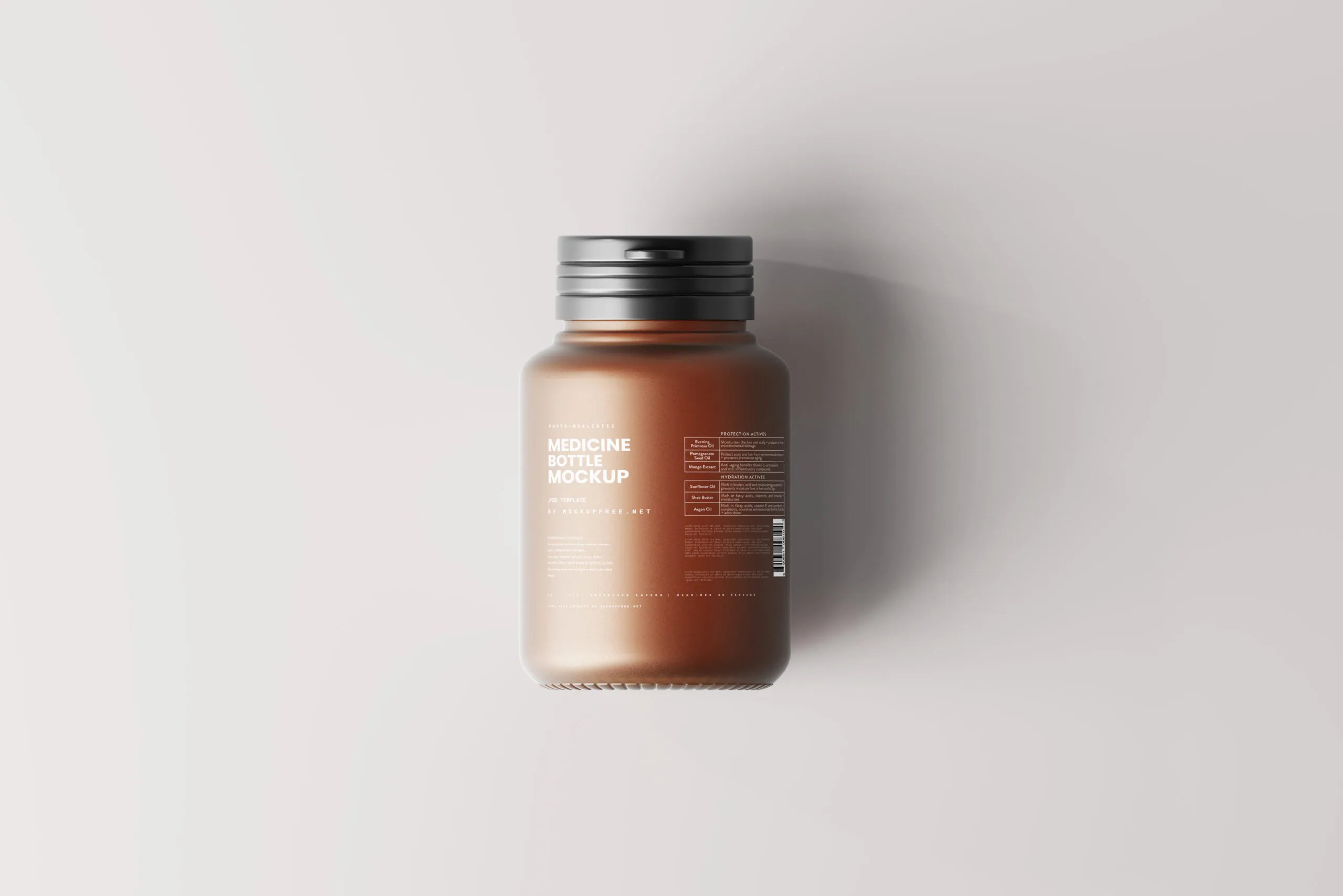 6 Frosted Amber Glass Bottle Mockups in Distinct Sights FREE PSD