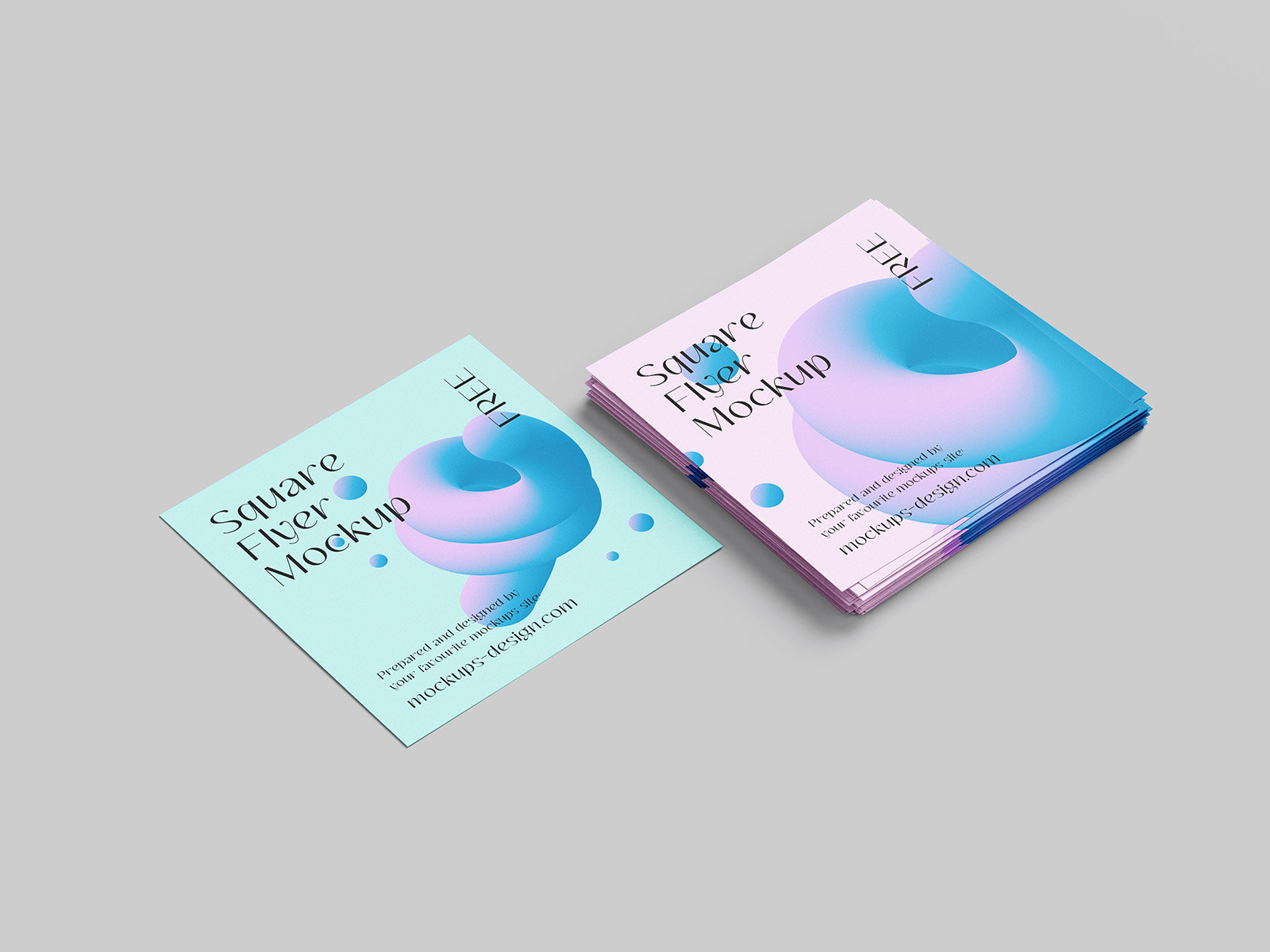 6 Square Flyers Mockups in Varied Views FREE PSD