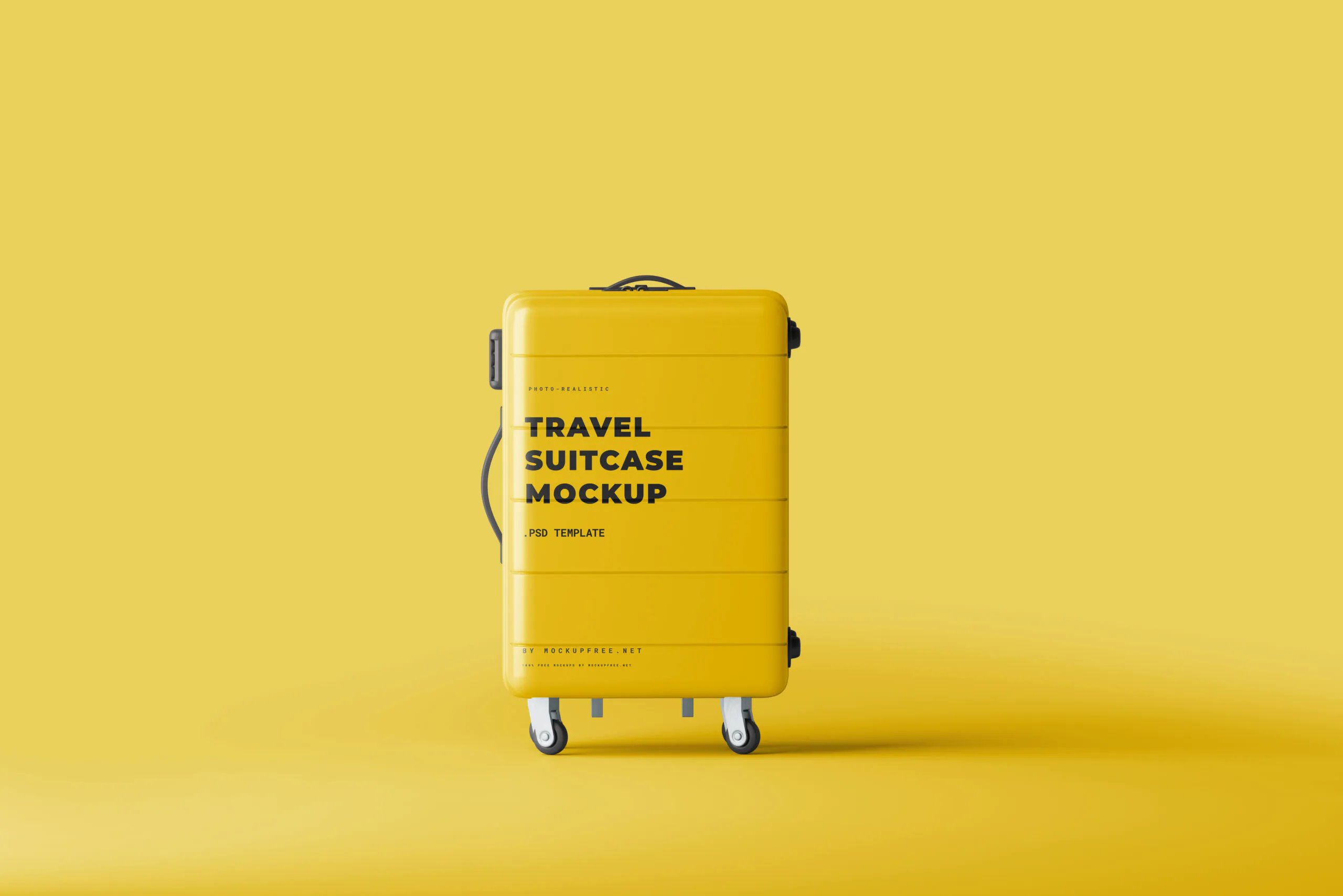 8 Travel Suitcase Mockups in Distinct Shots FREE PSD