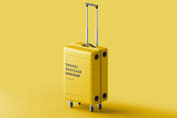 8 Travel Suitcase Mockups in Distinct Shots FREE PSD