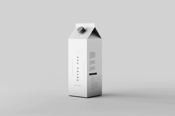 Perspective Sight of Tetra Pak Mockup FREE PSD