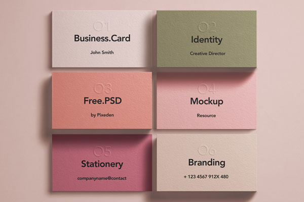 Premium PSD  Textured business card paper mock-up