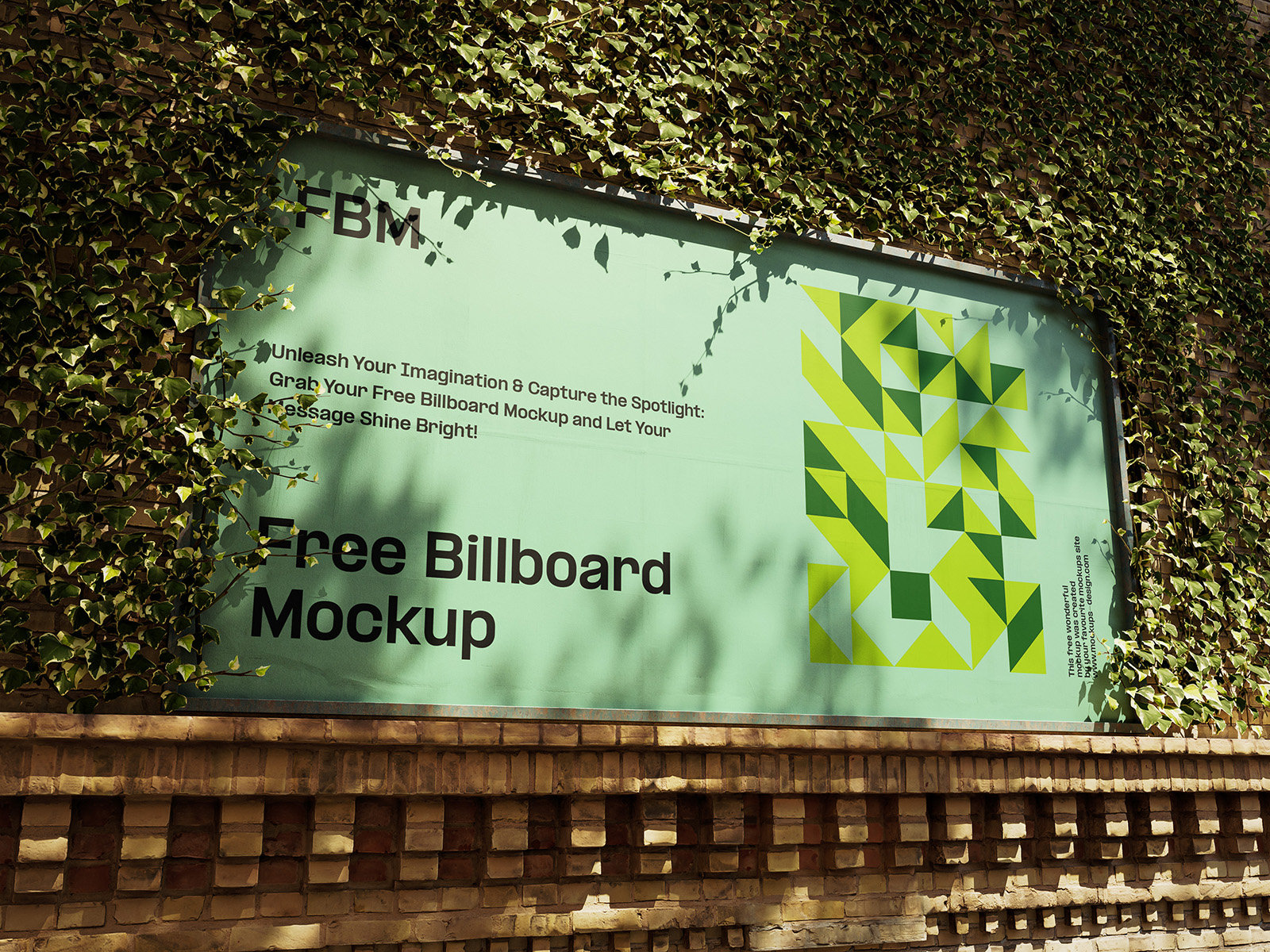 3 Billboard Mockup Covered with Ivy in Different Sights FREE PSD