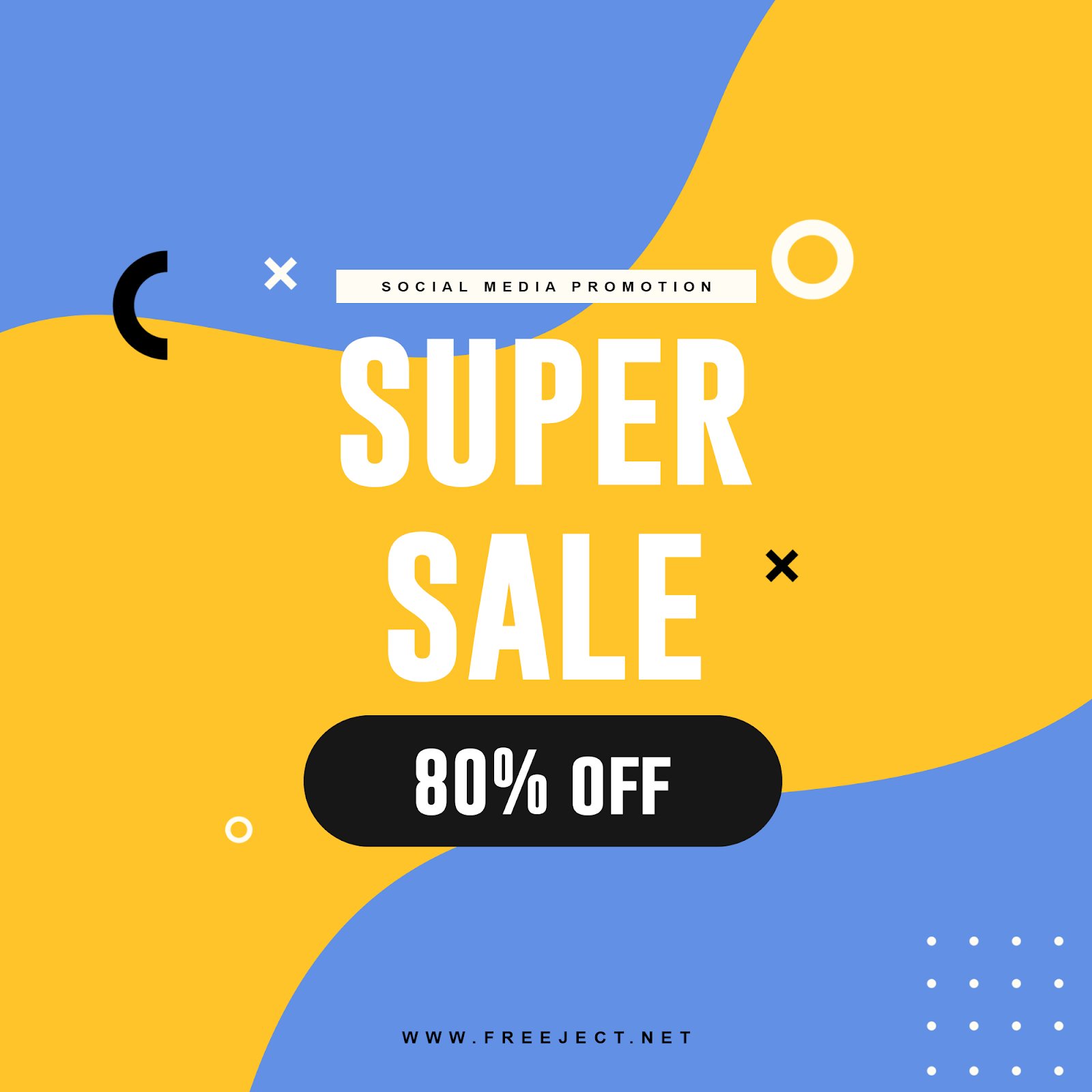 3 Yellow Minimal Sale Promotion Social Media Banner Templates FREE PSD