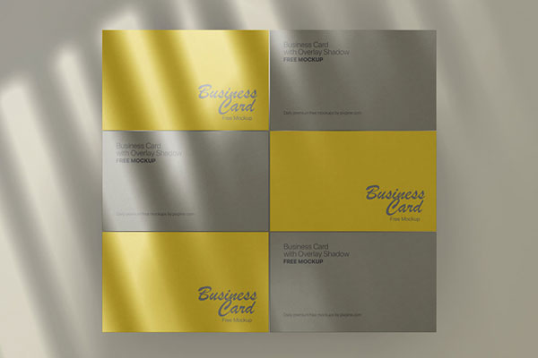 Business Card With Overlay Shadow Mockup FREE PSD