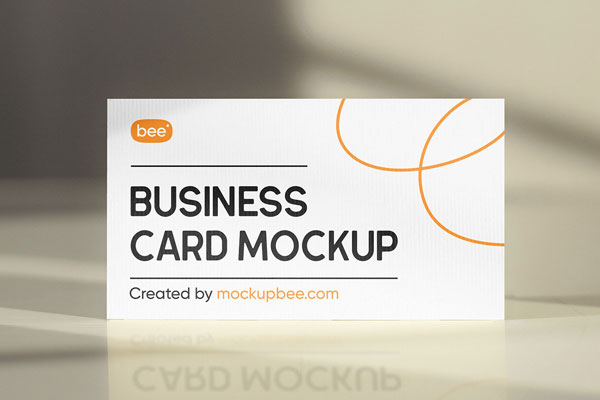 Facing Showcase of Standing Business Card Mockup FREE PSD