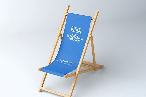 Front Sight of Beach Chair Branding Mockup FREE PSD