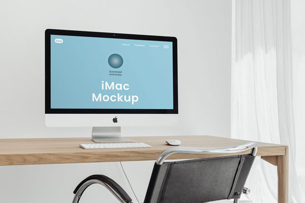 Perspective Showcase of Imac Mockup FREE PSD