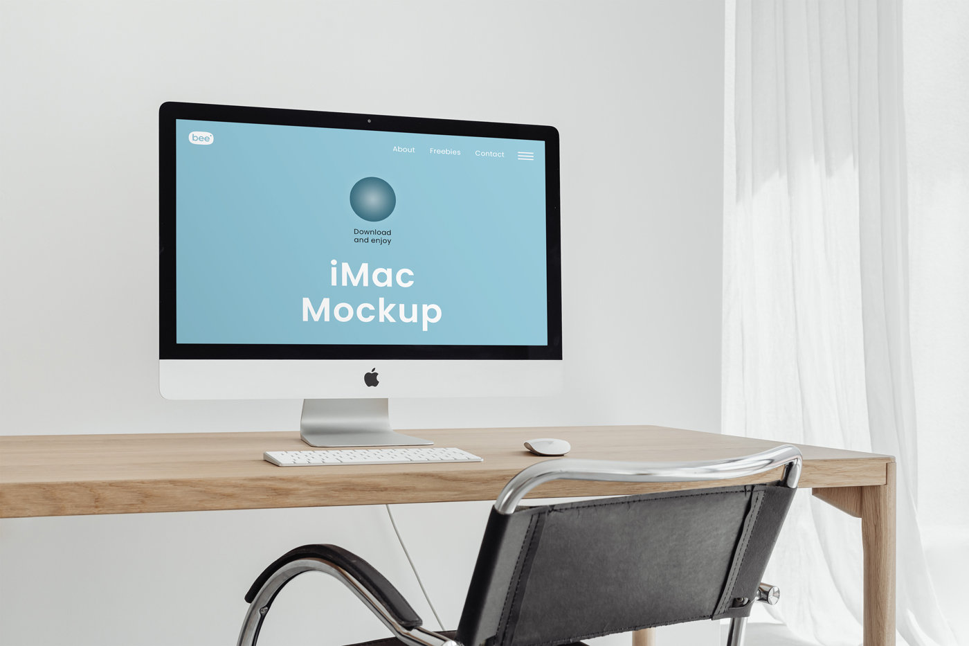 Perspective Showcase of Imac Mockup FREE PSD