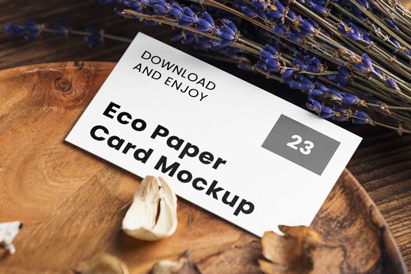 Perspective Sight of Business Card Mockup with Lavender FREE PSD