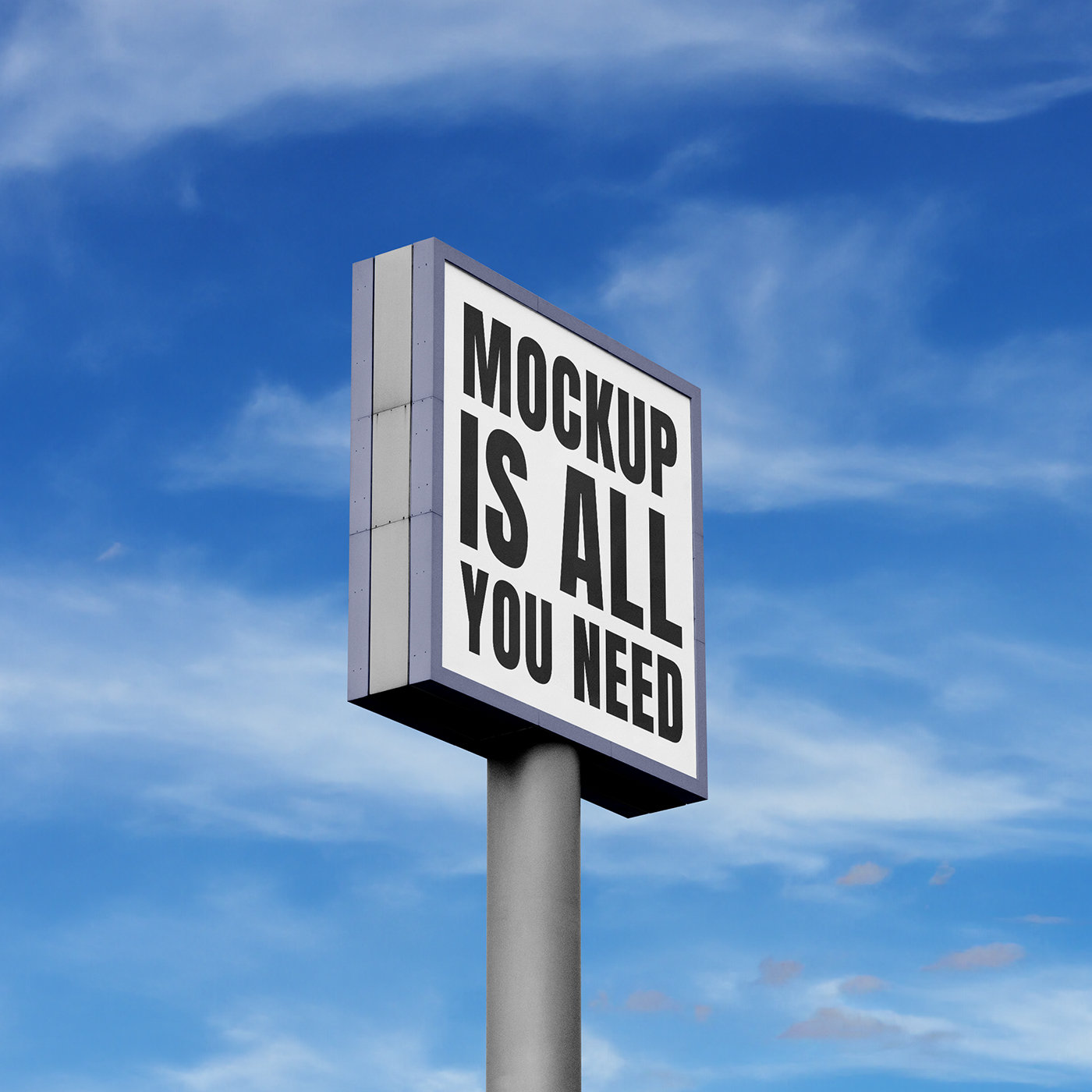Standing Square Billboard Mockup in Perspective Vision FREE PSD