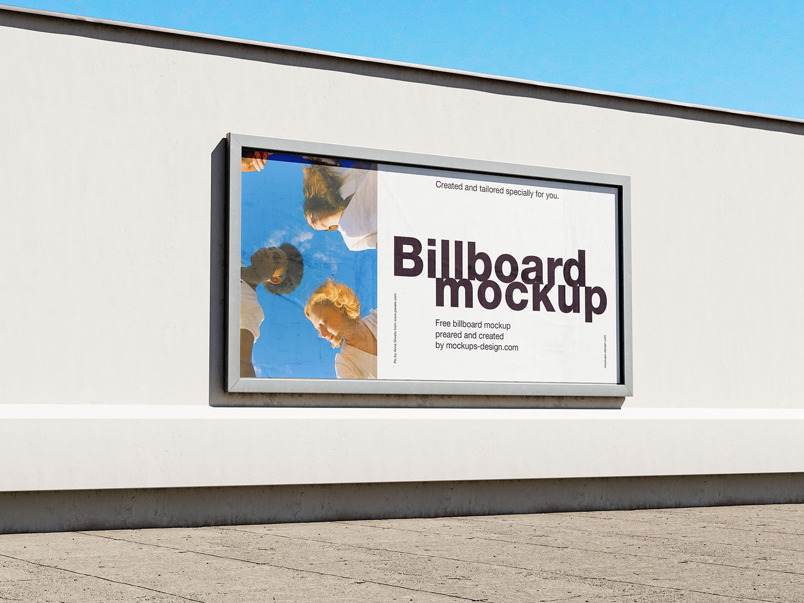 2 Simple Billboard Mockups in Front and Perspective Sights FREE PSD