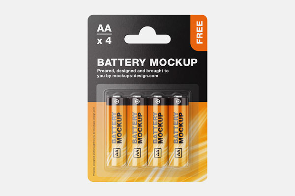 3 AA Batter Pack Mockups in Varied Shots FREE PSD