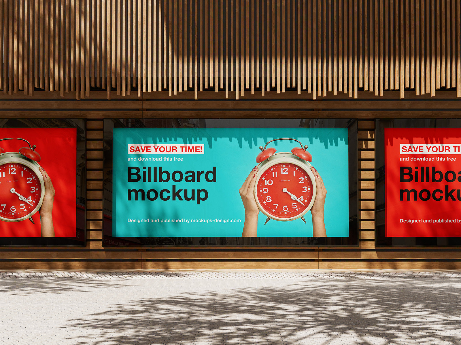 3 Billboard Screen Mockups in Different Visions FREE PSD
