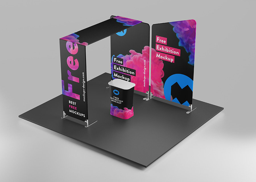 3 Exhibition Mockup in Varied Visions FREE PSD